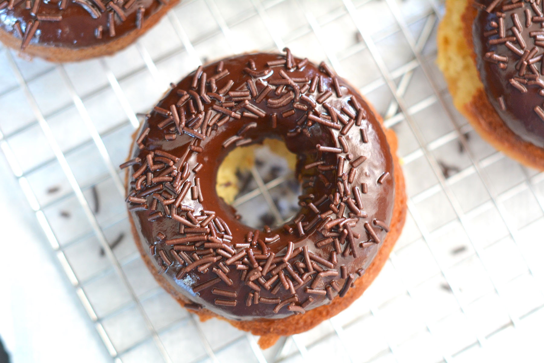 Lemon Donuts with Chocolate Glaze Photo