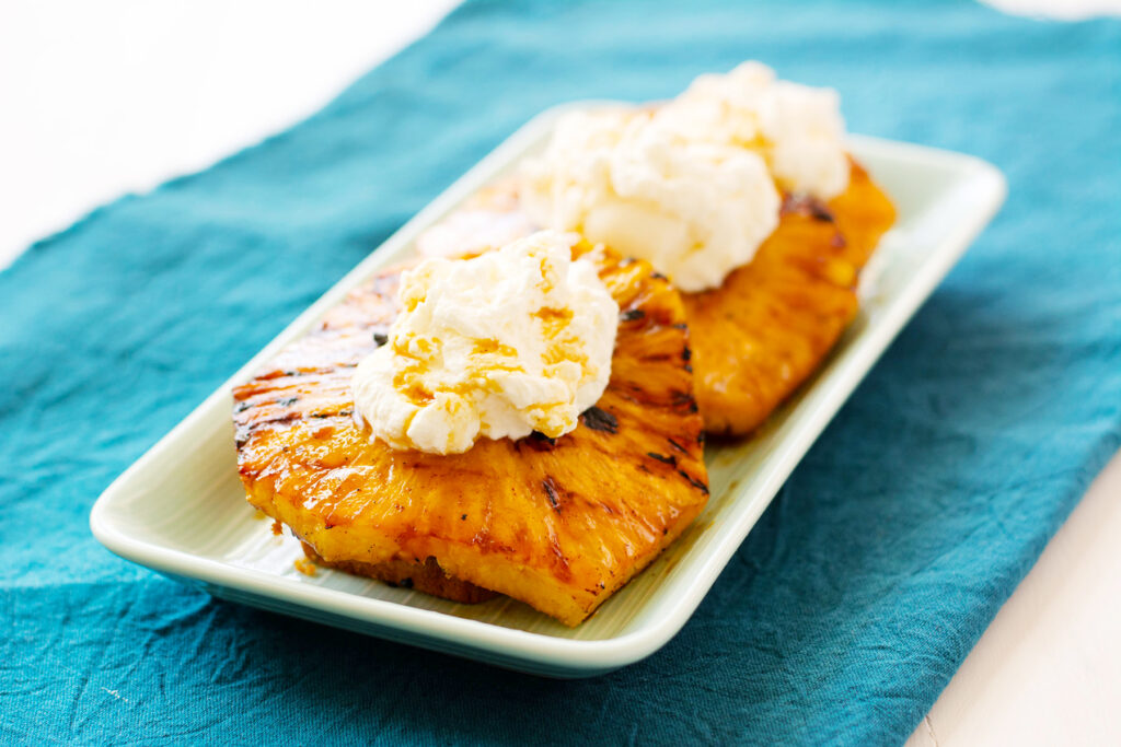 Grilled Pineapple with Mascarpone Whipped Cream Photo