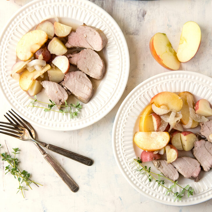 Apple Cider Pork Tenderloin with Potatoes and Apples Photo