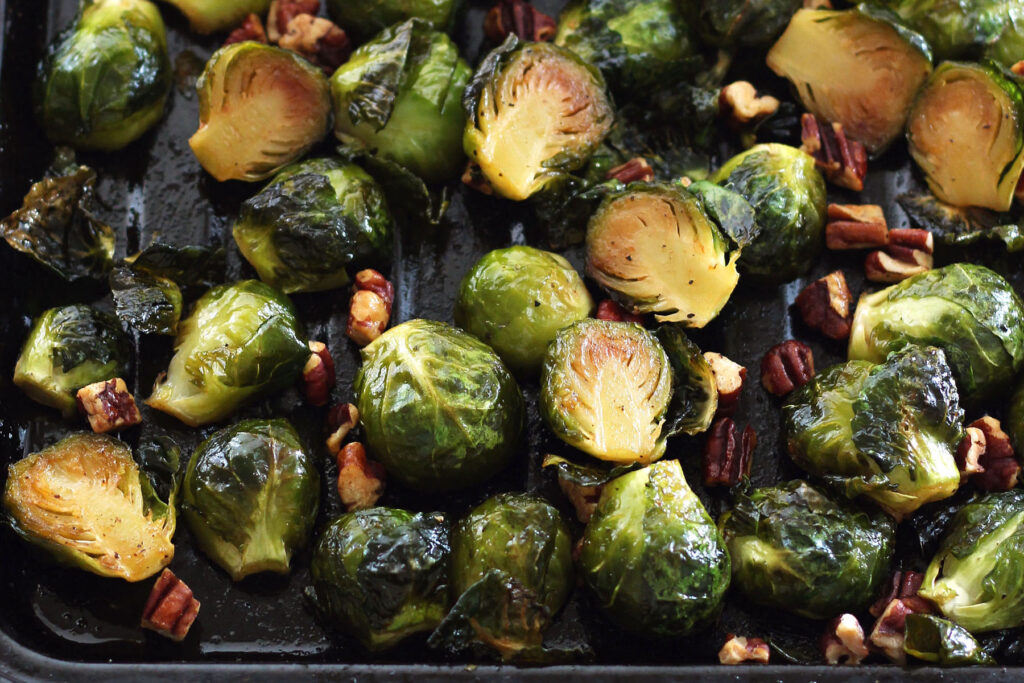 Maple Roasted Brussels Sprouts with Sriracha Image