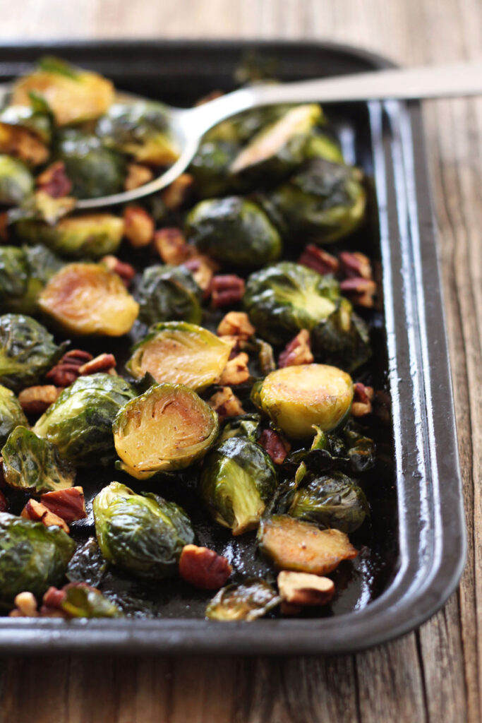Maple Roasted Brussels Sprouts with Sriracha Pic