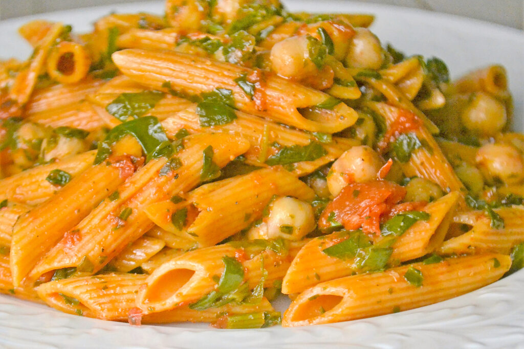 Pasta with Spinach and Beans Photo