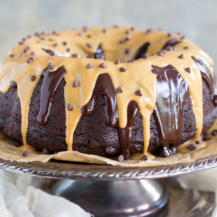 Dark Chocolate Peanut Butter Bundt Cake Photo