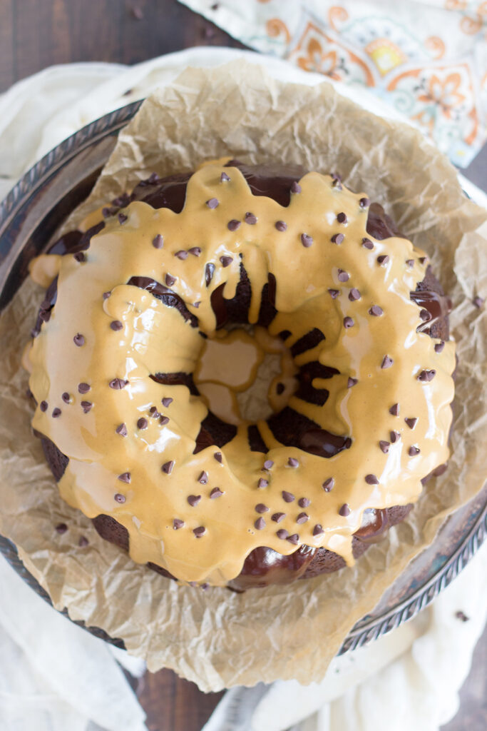 Dark Chocolate Peanut Butter Bundt Cake Pic