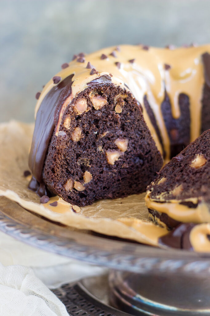 Dark Chocolate Peanut Butter Bundt Cake Picture