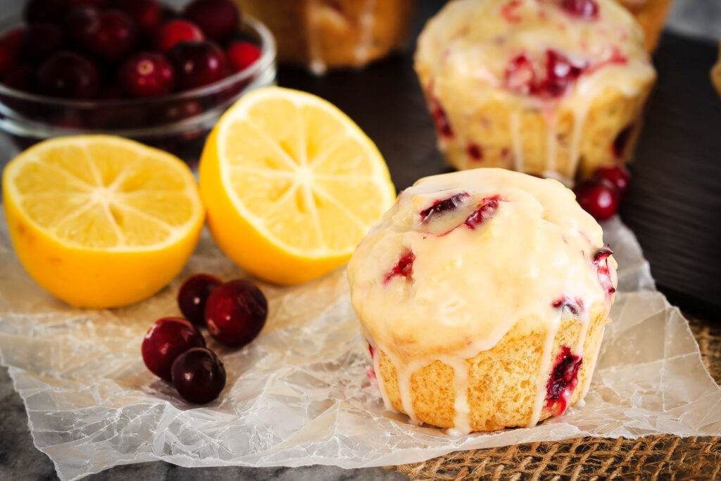 Glazed Lemon Cranberry Muffins Photo
