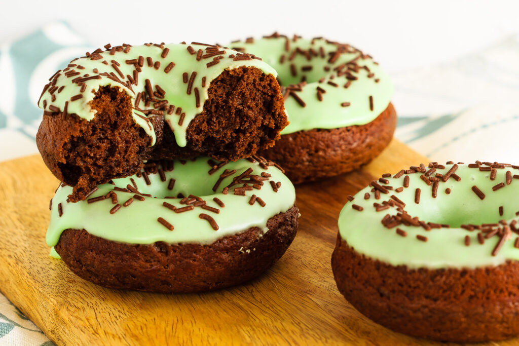 Baked Chocolate Mint Doughnuts Image
