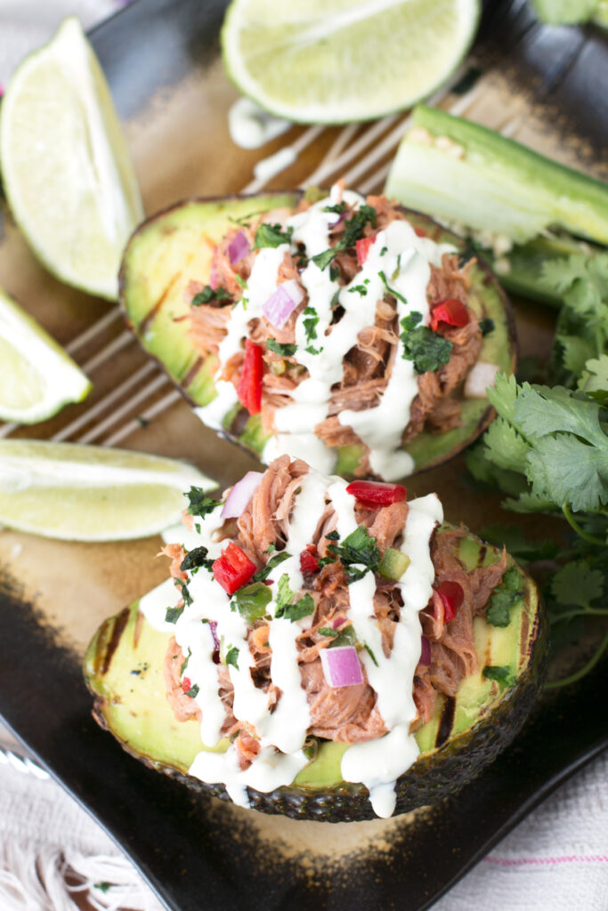 Grilled Pulled Pork Tex Mex Stuffed Avocados Image