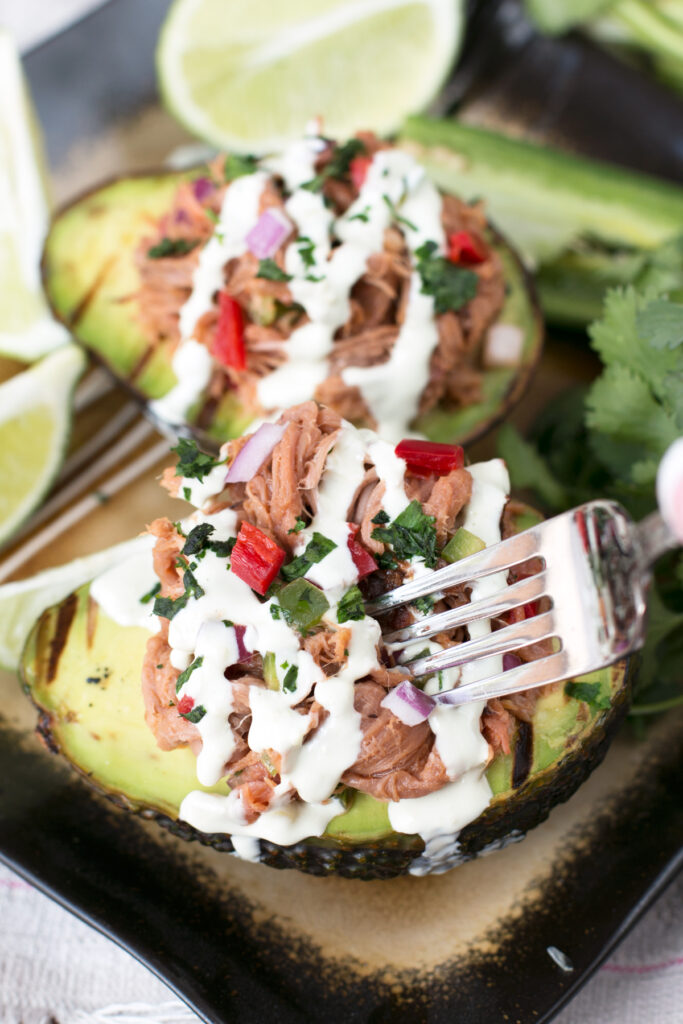 Grilled Pulled Pork Tex Mex Stuffed Avocados Picture
