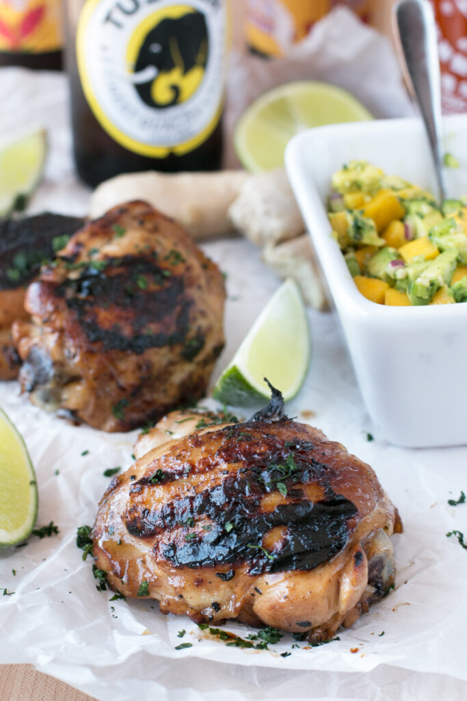 File 1 Spicy Ginger Grilled Chicken Thighs with Mango Avocado Salsa