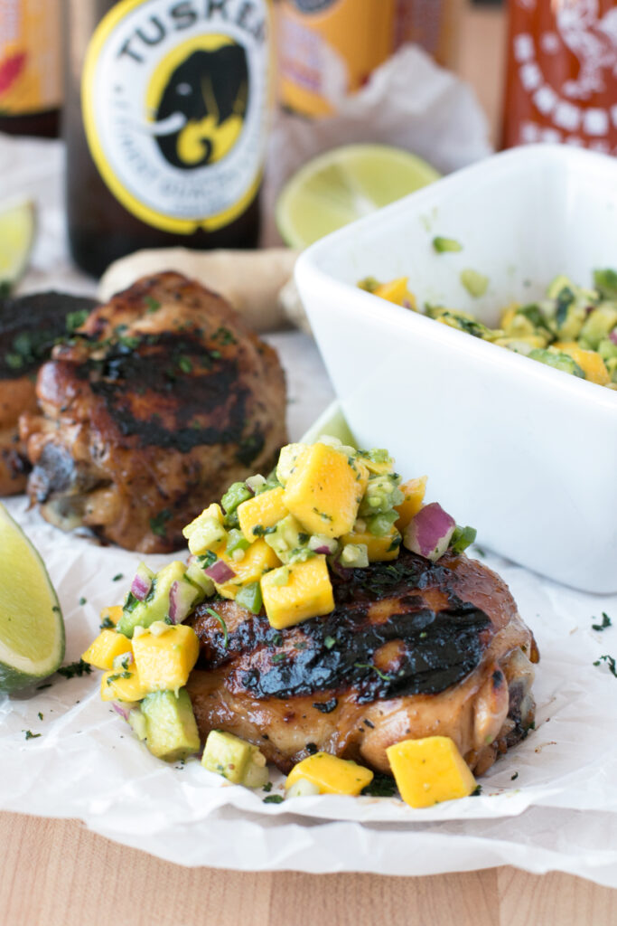 Spicy Ginger Grilled Chicken Thighs with Mango Avocado Salsa Picture