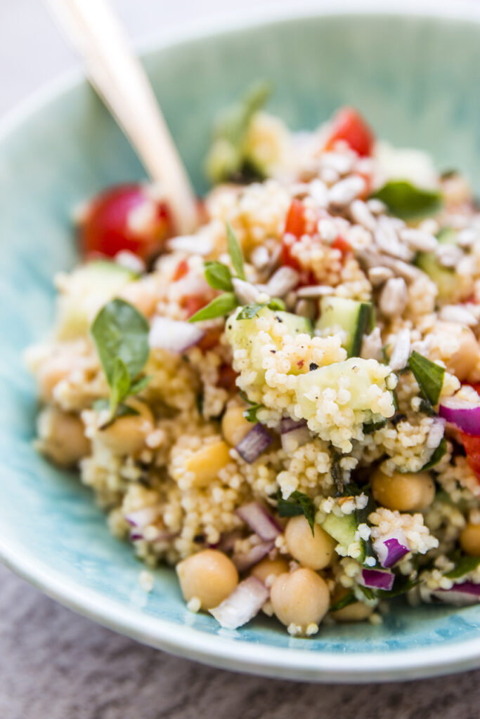 Mediterranean Chopped Chickpea Couscous Salad Image