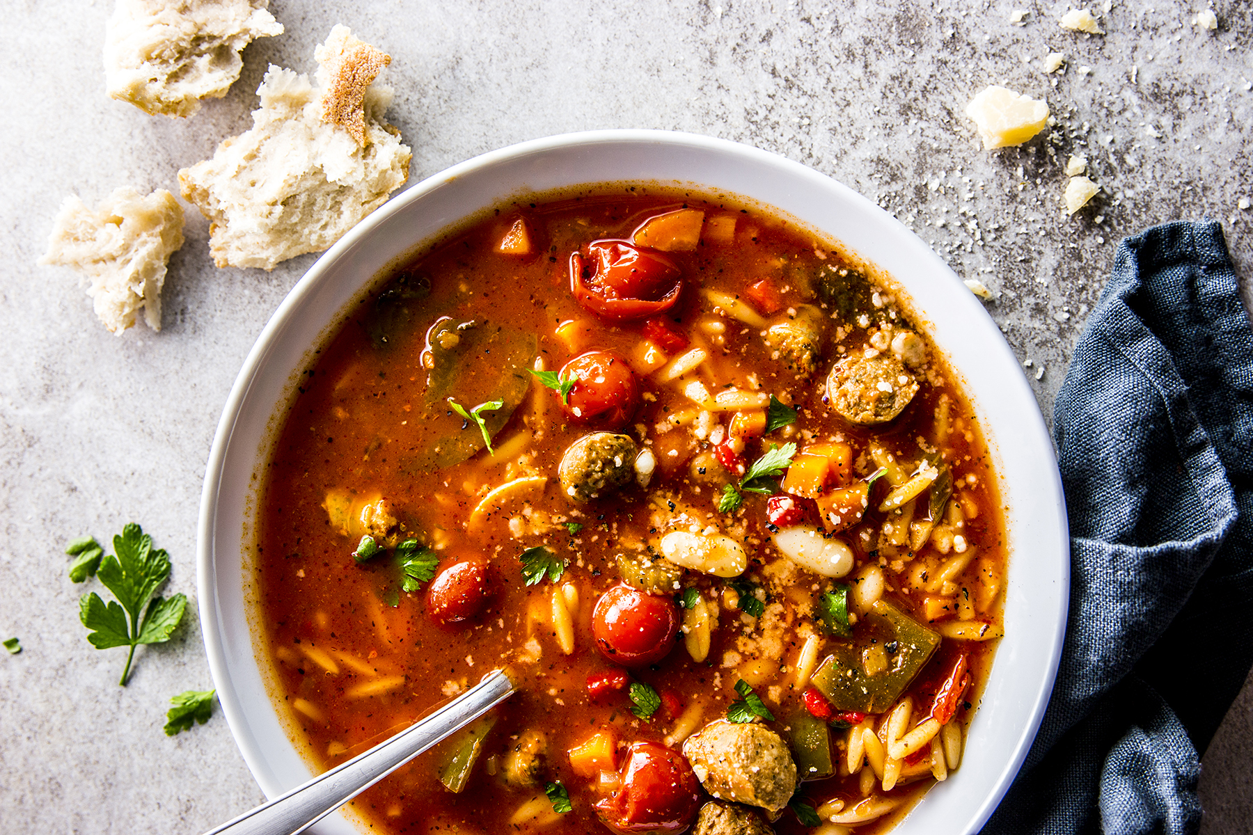 Slow Cooker Tuscan White Bean Soup with Sausage Photo