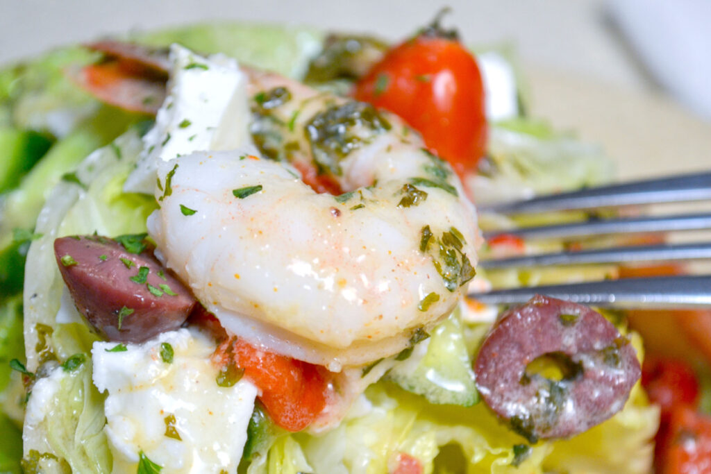 Mediterranean Shrimp Wedge Salad Image