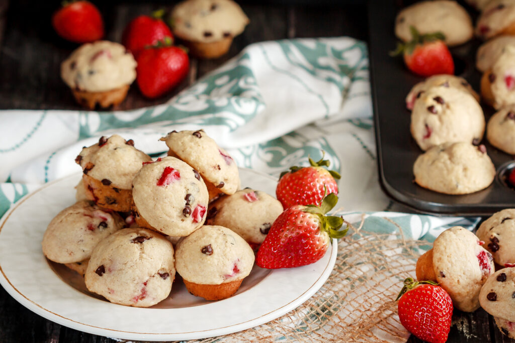 Mini Strawberry Chocolate Chip Muffins Photo