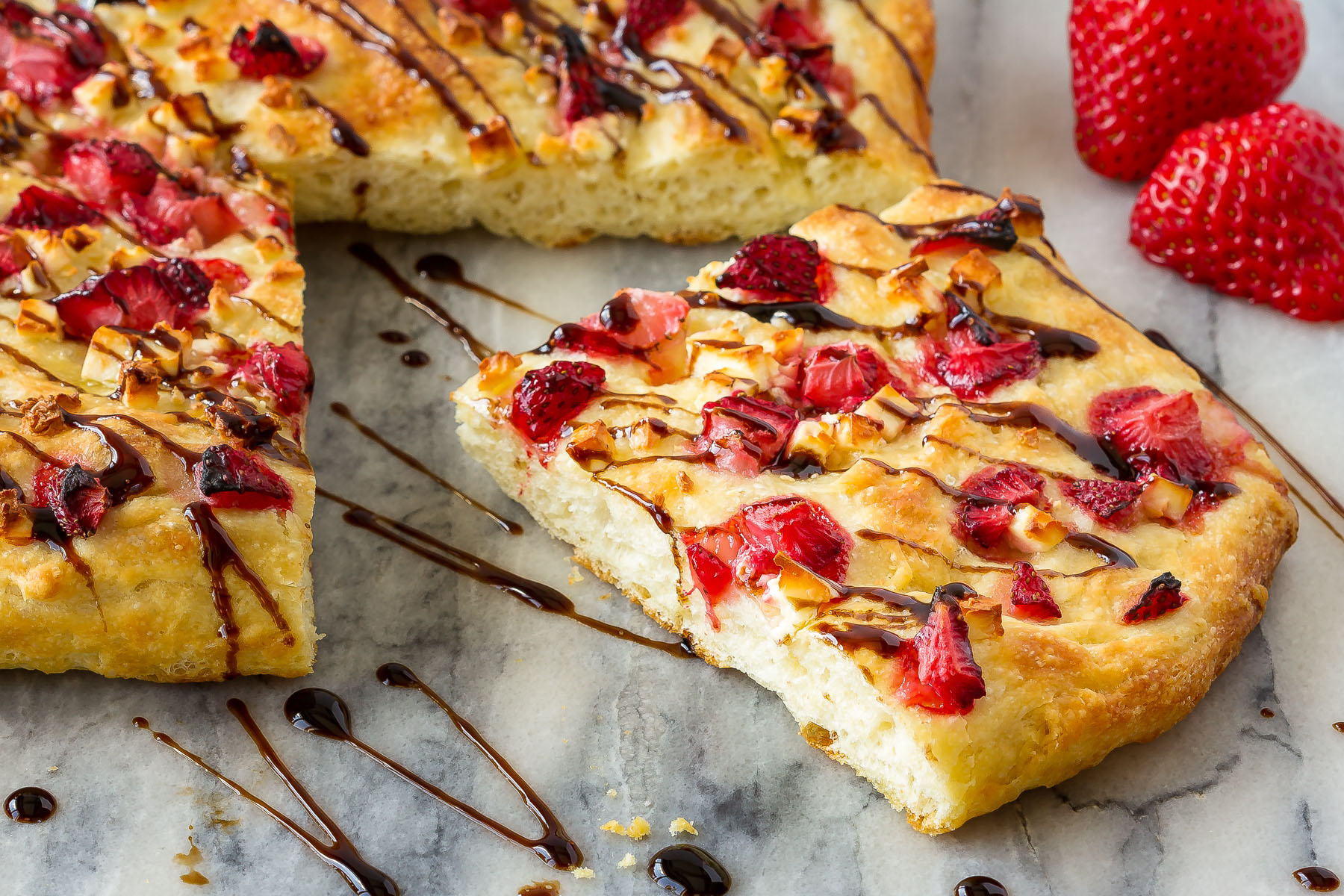 Easy Focaccia with Strawberries and Feta Photo