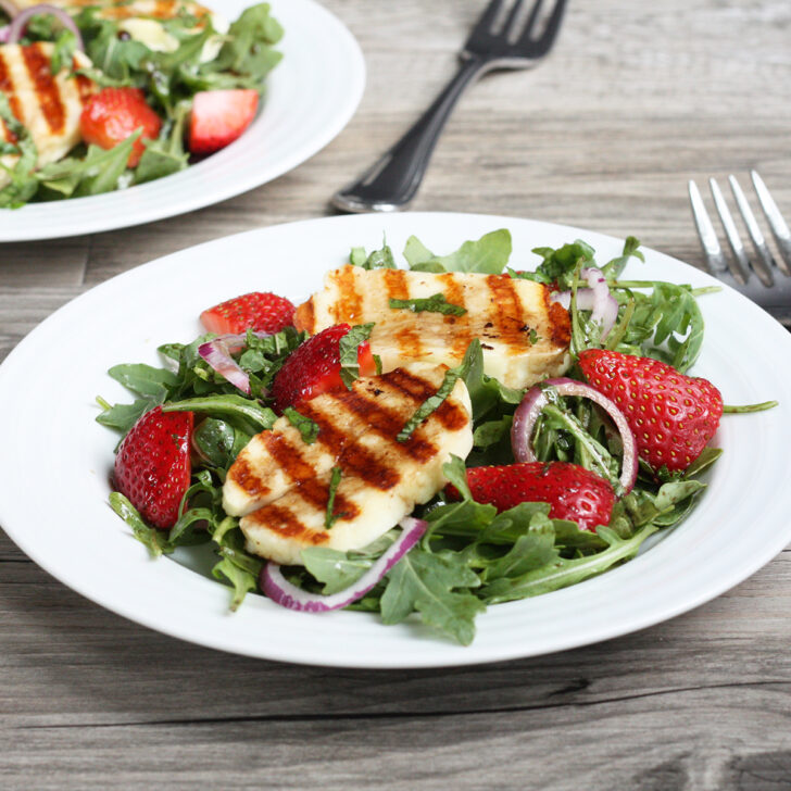 Grilled Halloumi Strawberry Salad Photo