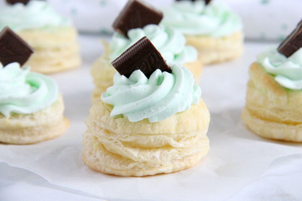 Mint Chocolate Puff Pastry Tartlets Photo