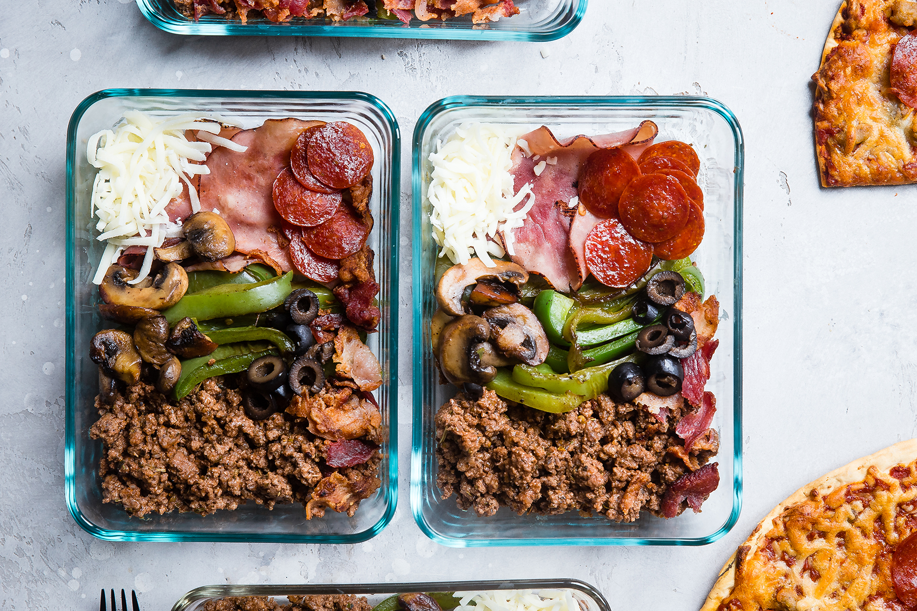 Low Carb Pizza Meal Prep Bowls Photo