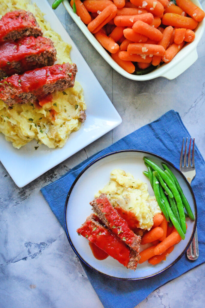 Instant Pot Meatloaf with Garlic Mashed Potatoes Image