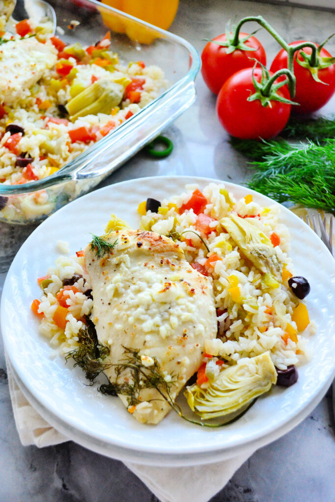 One Pan Greek Chicken and Rice Image