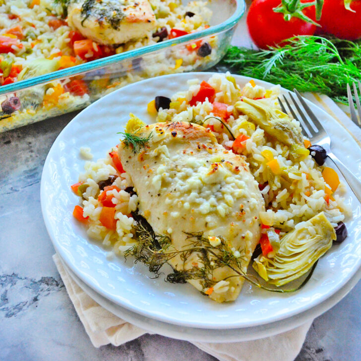 One Pan Greek Chicken and Rice Photo