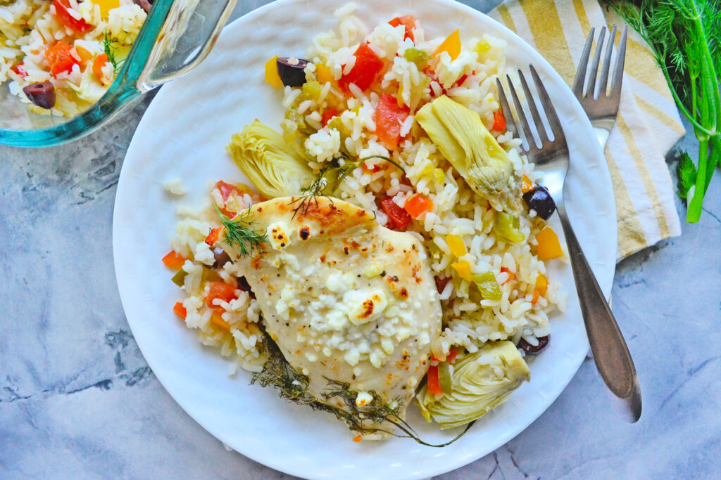 One Pan Greek Chicken and Rice Pic