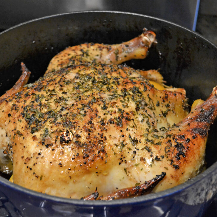 Dutch Oven Roast Chicken with Lemon Photo