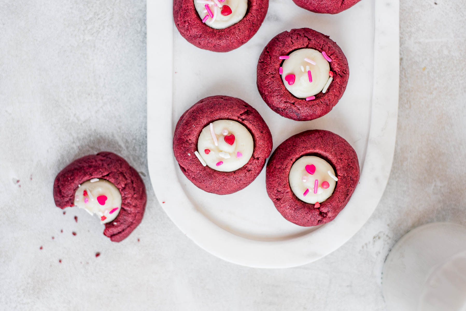 Red Velvet Thumbprint Cookies Photo