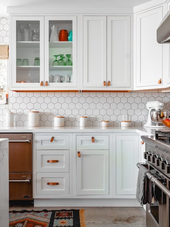 White Kitchen with White Tile Backsplash
