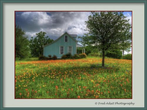 Independence House in Flowers w Frame