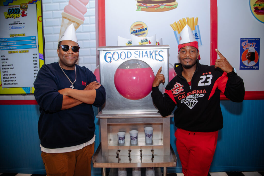 Wearing their classic Good Burger hats, Kenan and Kel promote the sequel film in 2023.