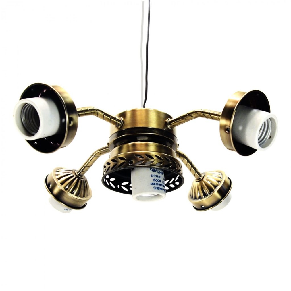 Brass Ceiling Fan With Light Kit
