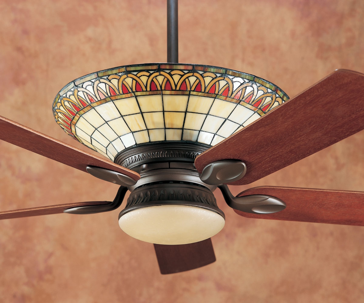Ceiling Fan With Tiffany Style Light
