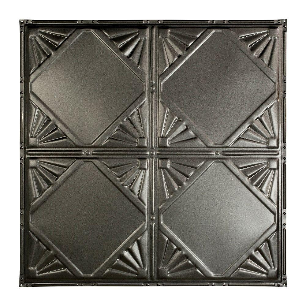 Faux Tin Ceiling Tiles Nail Upgreat lakes tin jamestown 2 ft x 2 ft nail up tin ceiling tile