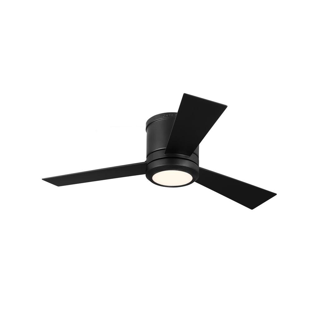 Flush Mount Ceiling Fan With Light Blackmonte carlo clarity ii 42 in brushed steel ceiling fan with 3