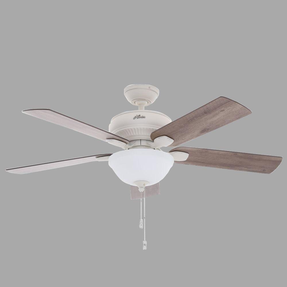 Hunter White Outdoor Ceiling Fan With Light