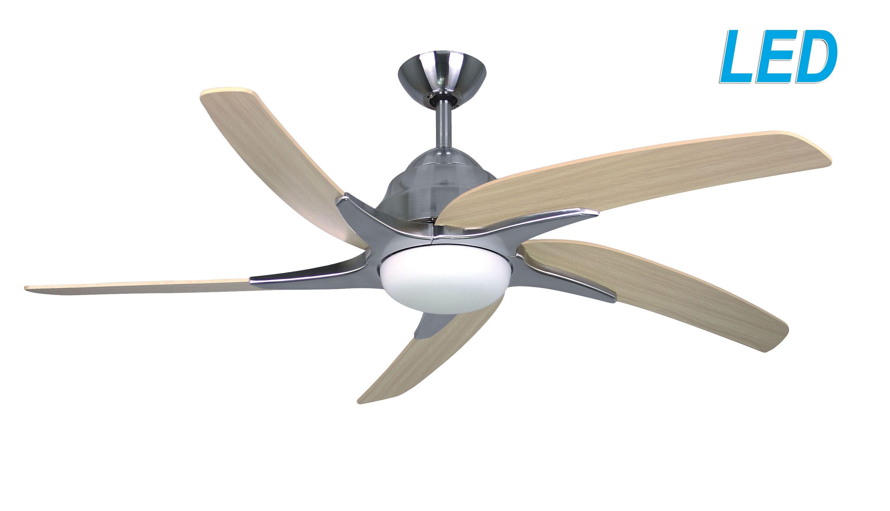 Stainless Steel Ceiling Fan With Light And Remote