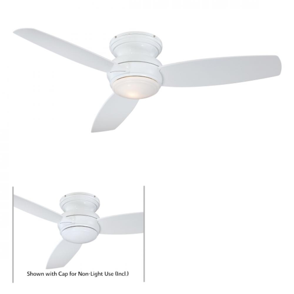 White Ceiling Fan With Light Hugger