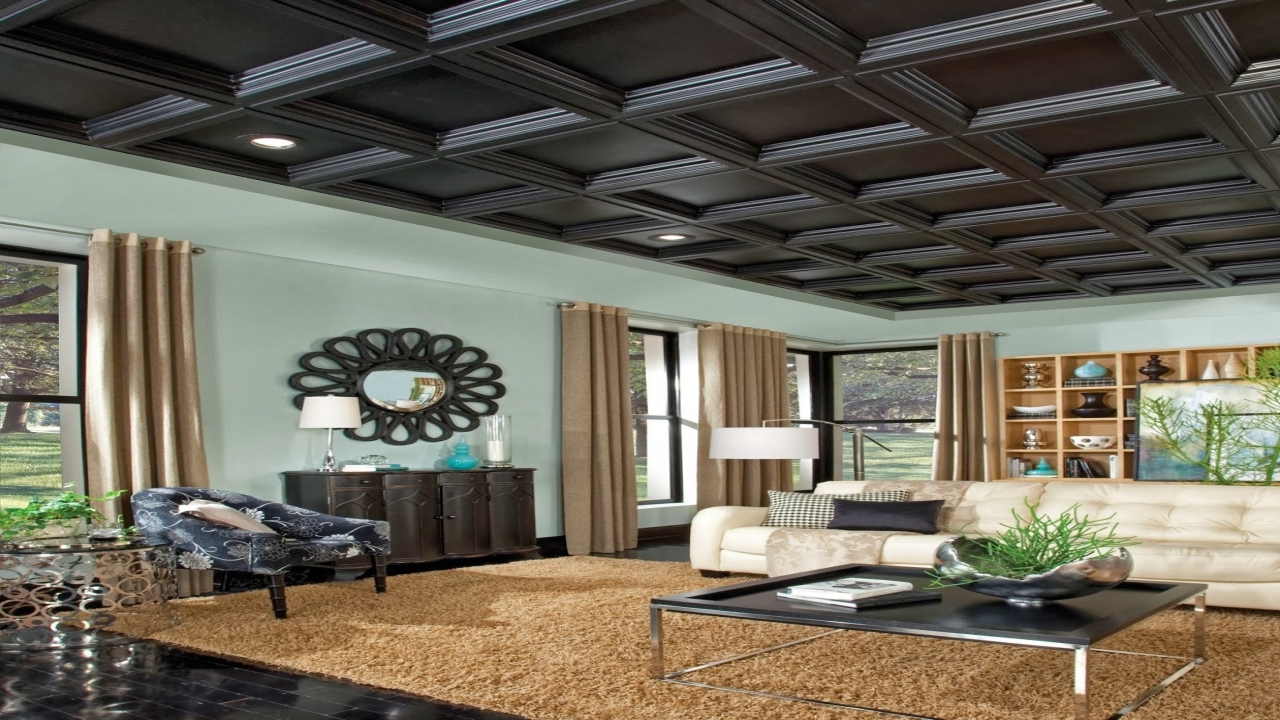 Armstrong Black Coffered Ceiling Tiles