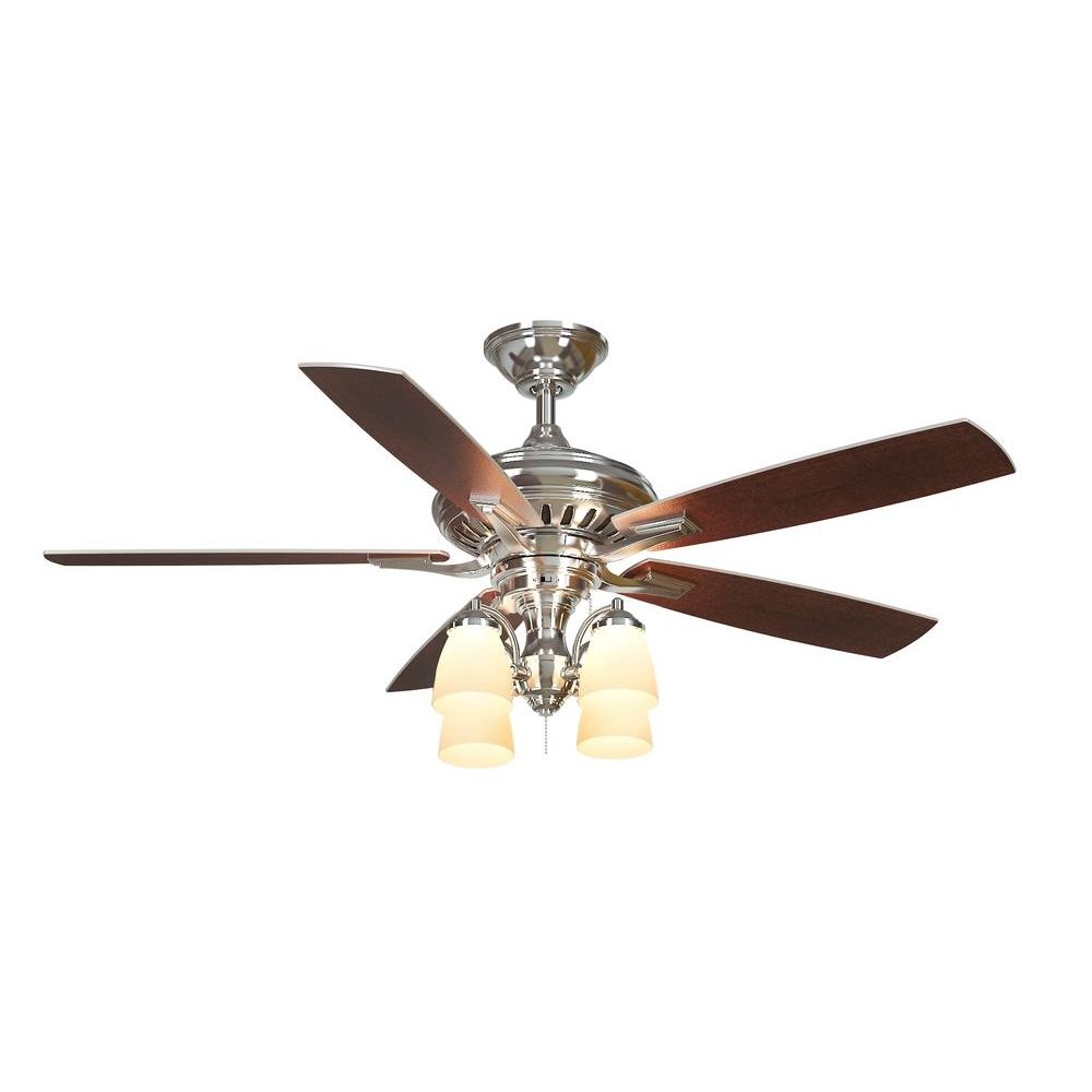 Polished Nickel Ceiling Fan With Lighthampton bay bristol lane 52 in white ceiling fan 14948 the home