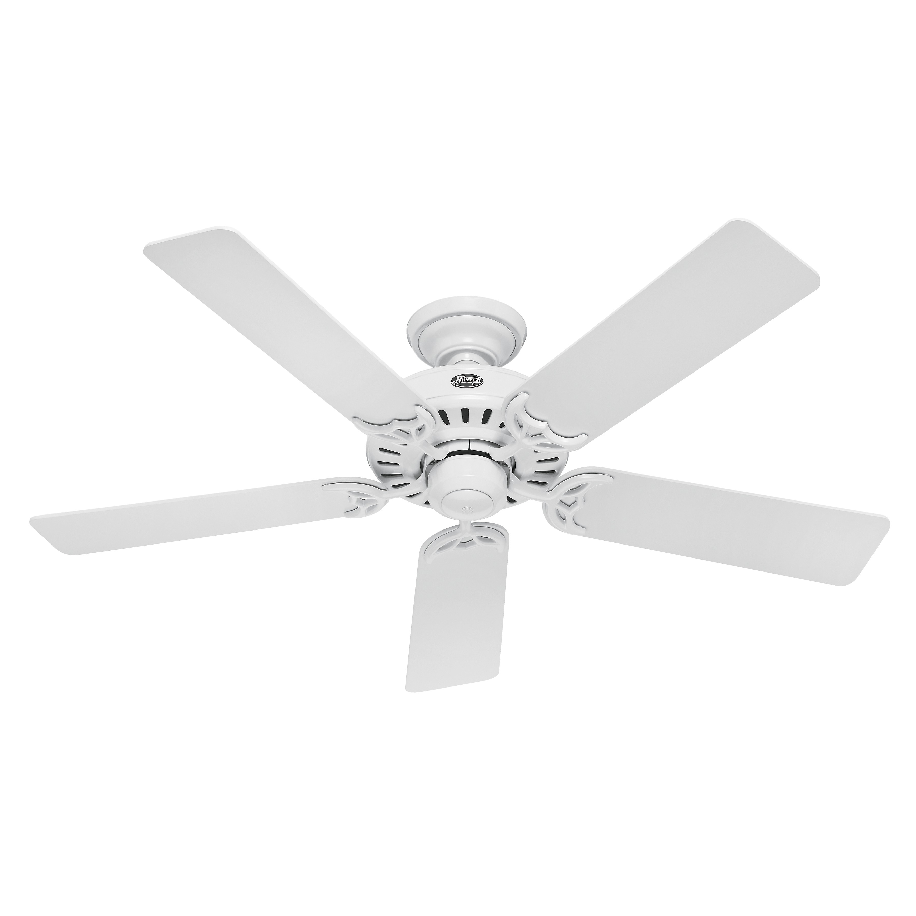 52 White Ceiling Fan No Lighthunter 52 inch energy star rated white finish ceiling fan