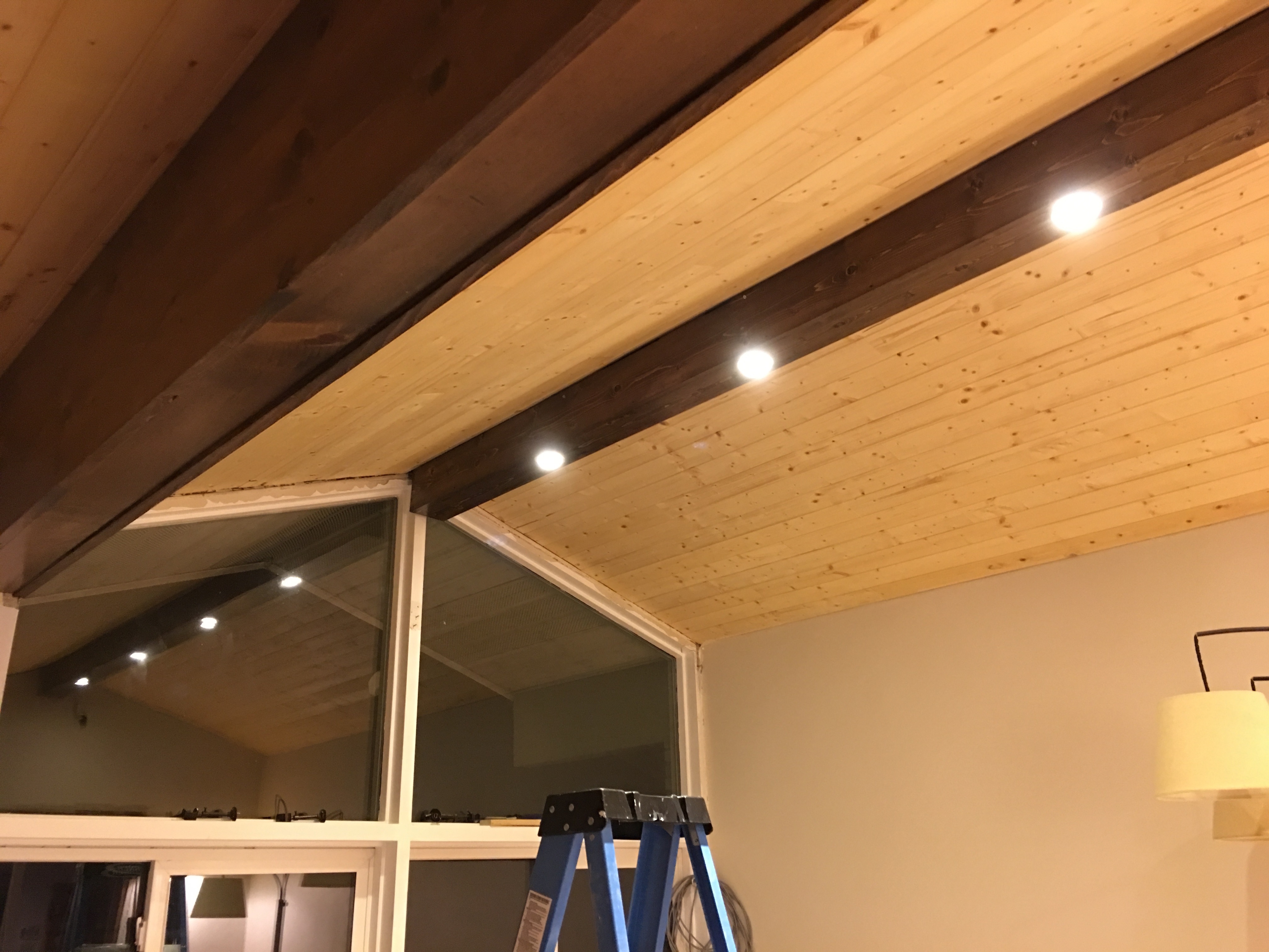 Faux Ceiling Beams With Lightspine faux beam with recessed lighting dave eddy