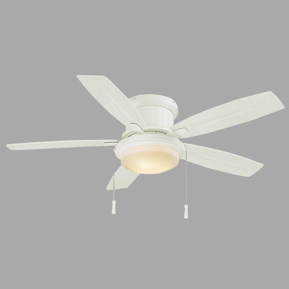 White Hugger Ceiling Fan With Light And Remote