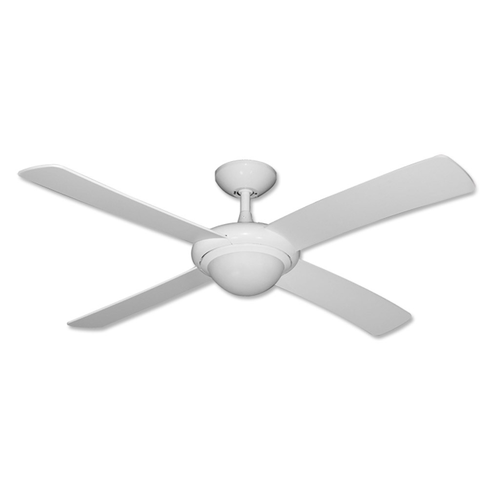 White Outdoor Ceiling Fan Without Lightgulf coast luna fan 52 modern outdoor ceiling fan pure white