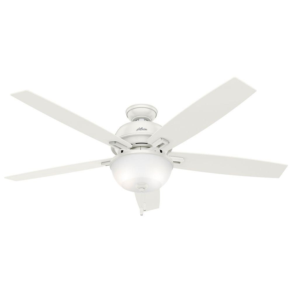 White Hunter Ceiling Fans With Lights