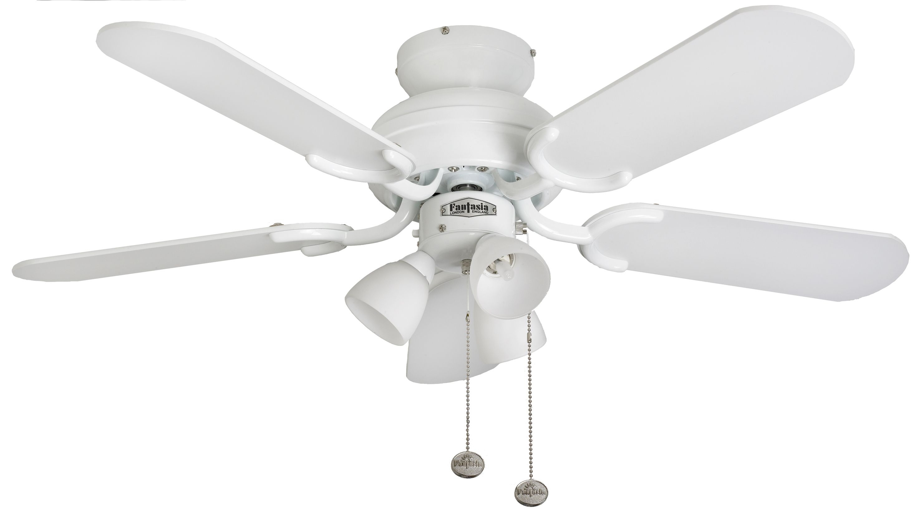36 White Ceiling Fan With Light
