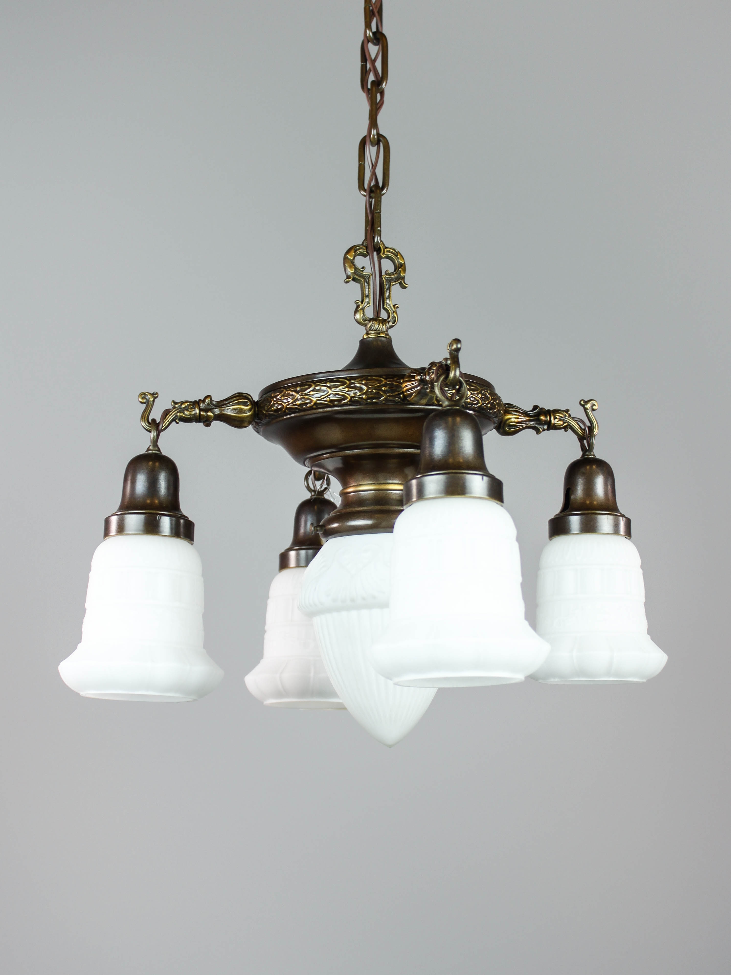 Colonial Revival Ceiling Lightscolonial revival pan light with center shade 5 light