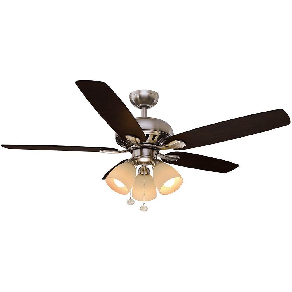Permalink to 52 Redington Brushed Steel Ceiling Fan With Light Kit