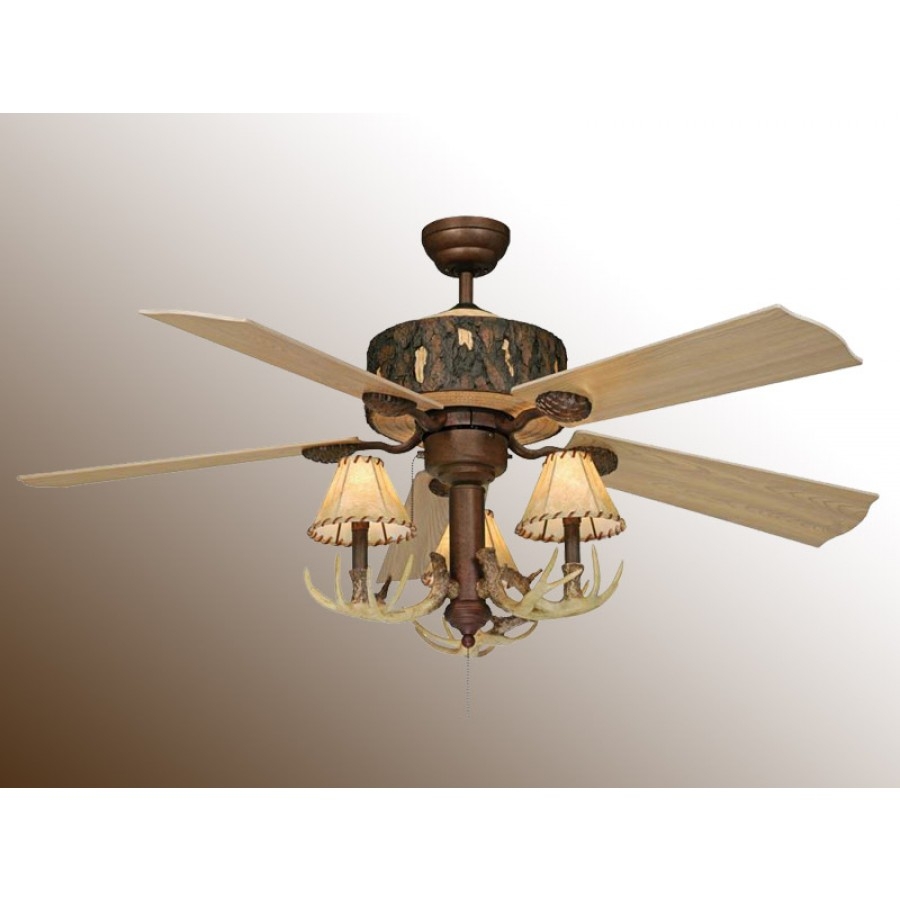 Antler Ceiling Fan Light Kitlog cabin ceiling fan with antler light